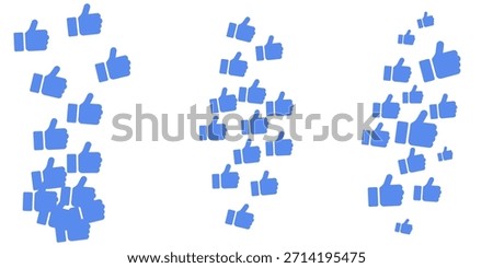 Vector love like hearts stream with emoji doodle icons social media comment feedback internet post layout colorful falling reaction pattern celebration background bubble sticker design set