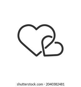 Vector love line icon. Symbol in trendy outline style. Vector illustration isolated on a white background. 