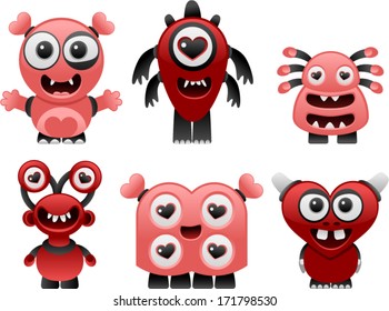 vector love monsters set 2 - Separate layers for easy editing