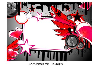 VECTOR love and music them frame.