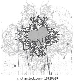 vector love on a vintage background