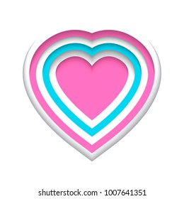 Vector Love Paper craft shape