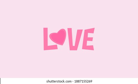 Vector Love with Pink Background