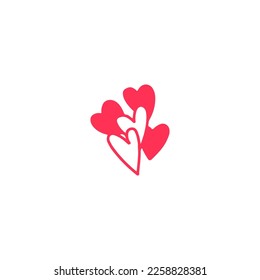concepto de doodle rosa de amor vectorial