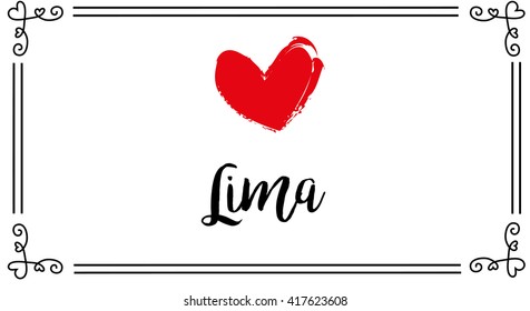 vector love postcard lima city 