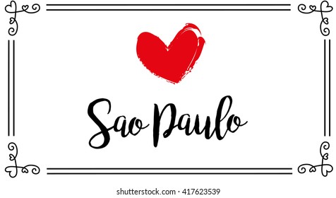 vector love postcard sao paulo city 