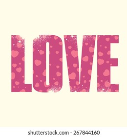 Vector Love poster with double exposure effect