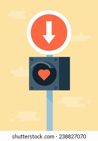 vector love road signs, concept illustration