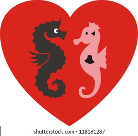  vector love seahorse