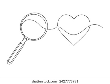 Vector love search Icon Search heart and love icon, vector. Dating illustration. valentine's day icon Love search linear icon. Thin line illustration.