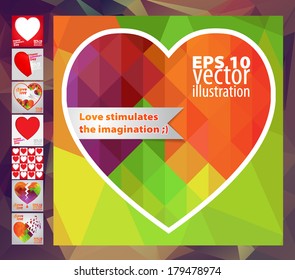 Vector love set. Eight vector background