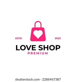 Idea del diseño del logotipo de la bolsa de amor de los vectores