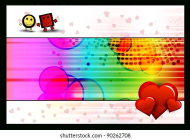 Vector love smile.  Valentine's Day. Circle and square