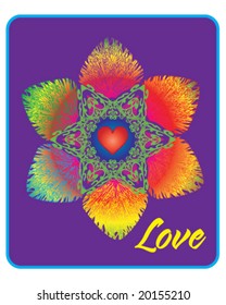 vector love snowflake for Valentine's day