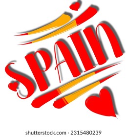 Vector i love spanish and text depicting love for Spain on a white background