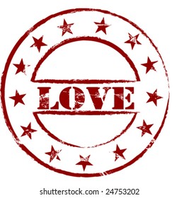 vector love stamp
