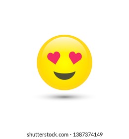 Vector love staring emoticon icon in trendy flat style isolated on white background. Falling in love smile for your web site design, logo, app, UI. Vector illustration, 10 EPS
