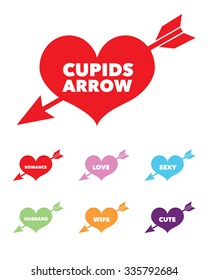 Vector 'Love Struck' Heart Set with Message
