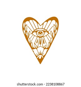 vector love symbol with eyes concept