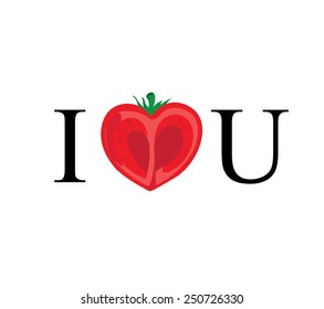 Vector of i love tomato for background concept i love you