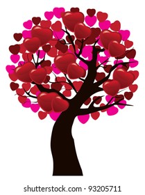 vector love tree for valentines day