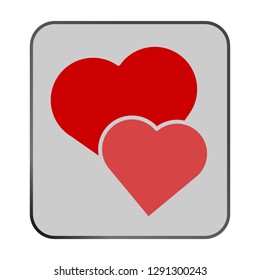 vector love two hearts icon. Flat illustration of wedding love. romantic love isolated. valentine sign symbol. love icon