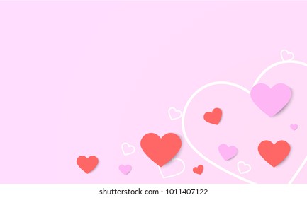 vector love and valentine day background with origami heart.