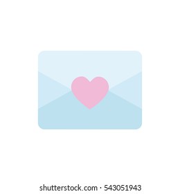 Vector love wedding mail letter heart flat icon