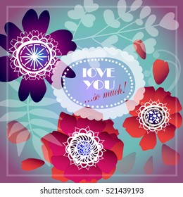Vector Love You card