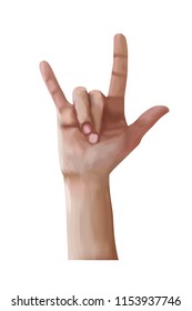 Vector I Love You hand sign