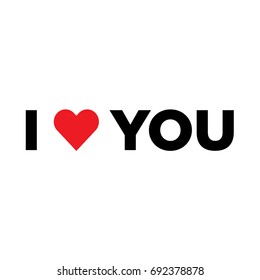 Vector I love you with heart icon. I heart you.
