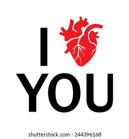 Vector i love you human heart