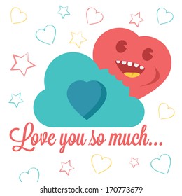 Vector "Love You So Much" Valentine's Day Illustration