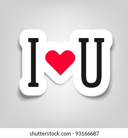 vector i love you. Paper cut image