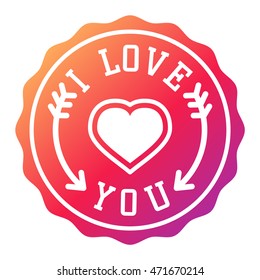 Vector I love You photo badges, modern lettering collection, inspirational text