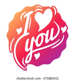 Vector I love You photo badges, modern lettering collection, inspirational text