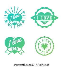 Vector I love You photo badges, modern lettering collection, inspirational text