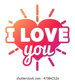 Vector I love You photo badges, modern lettering collection, inspirational text
