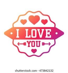 Vector I love You photo badges, modern lettering collection, inspirational text