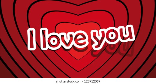 vector I love you; realistic cut, takes the background color