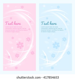 Vector lovely floral banner with magic light effect. Good for background, template, flyer, cover, invitation, greeting card.