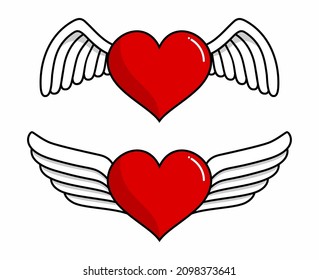 Vector lovely Heart With Wings 