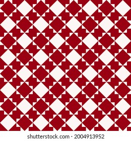 Vector lovely modern geometric pattern, curves, poster, postcard, texture, pastel color palettes background, square, textures, illustration, red and white square on crimson red background