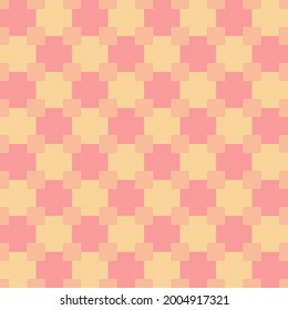 Vector lovely modern geometric pattern, curves, poster, postcard, texture, pastel color palettes background, square, textures, illustration, pink and yellow plus on orange background