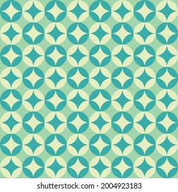 Vector Lovely Modern Geometric Pattern, Curves, Poster, Postcard, Texture, Pastel Color Palettes Background, Square, Flat Textures, Illustration, Green Astroid In Circle On Light Green Background