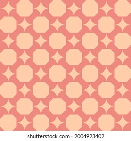 Vector Lovely Modern Geometric Pattern, Curves, Poster, Postcard, Texture, Pastel Color Palettes Background, Square, Flat Textures, Illustration, Orange Astroid And Octagon On Brown Background