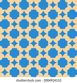 Vector Lovely Modern Geometric Pattern, Curves, Poster, Postcard, Texture, Pastel Color Palettes Background, Square, Flat Textures, Illustration, Blue Astroid And Octagon On Beige Background