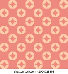 Vector Lovely Modern Geometric Pattern, Curves, Poster, Postcard, Texture, Pastel Color Palettes Background, Square, Flat Textures, Illustration, Brown Astroid In Beige Octagon On Brown Background