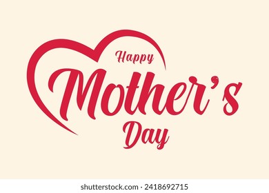 Vector lovely mothers day lettering greeting card.