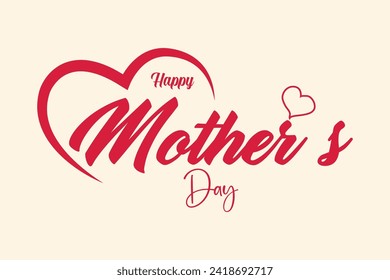 Vector lovely mothers day lettering greeting card.